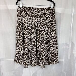 vintage 90s Larry Levine cheetah print chiffon midi skirt sz 10 rockstar indie